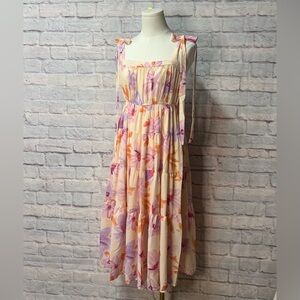 Emily Wonder Tie-Shoulder Midi Dress